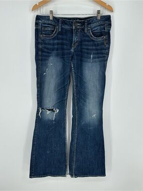 Silver Jeans Eden Women's Sz 29 Bootcut Flare Distressed Destroyed R2